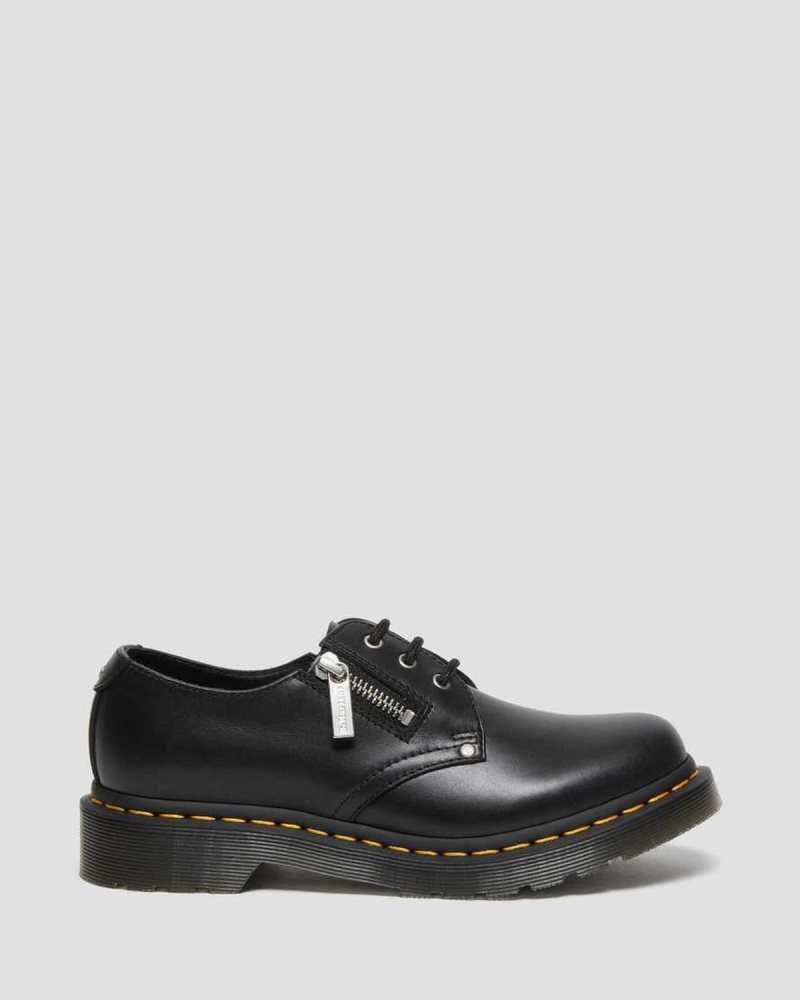 Dr Martens 1461 Double Zip Leather Oxford Shoes Black | 13VFYDNZO