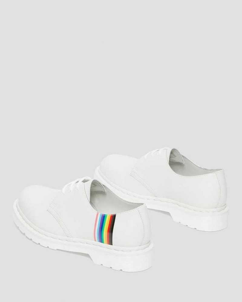 Dr Martens 1461 For Pride Smooth Leather Oxford Shoes White | 13ZVBEKTH