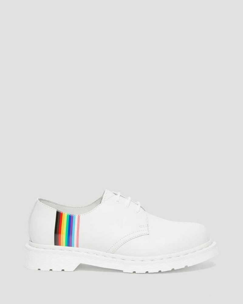 Dr Martens 1461 For Pride Smooth Leather Oxford Shoes White | 13ZVBEKTH