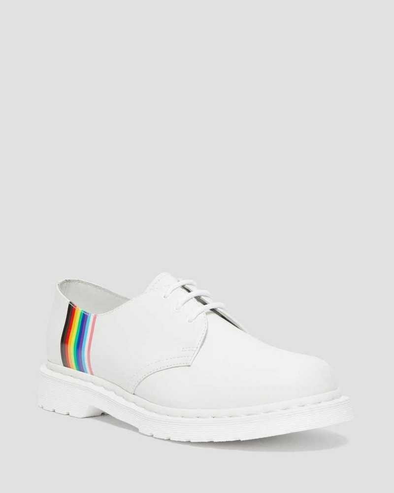 Dr Martens 1461 For Pride Smooth Leather Oxford Shoes White | 13ZVBEKTH