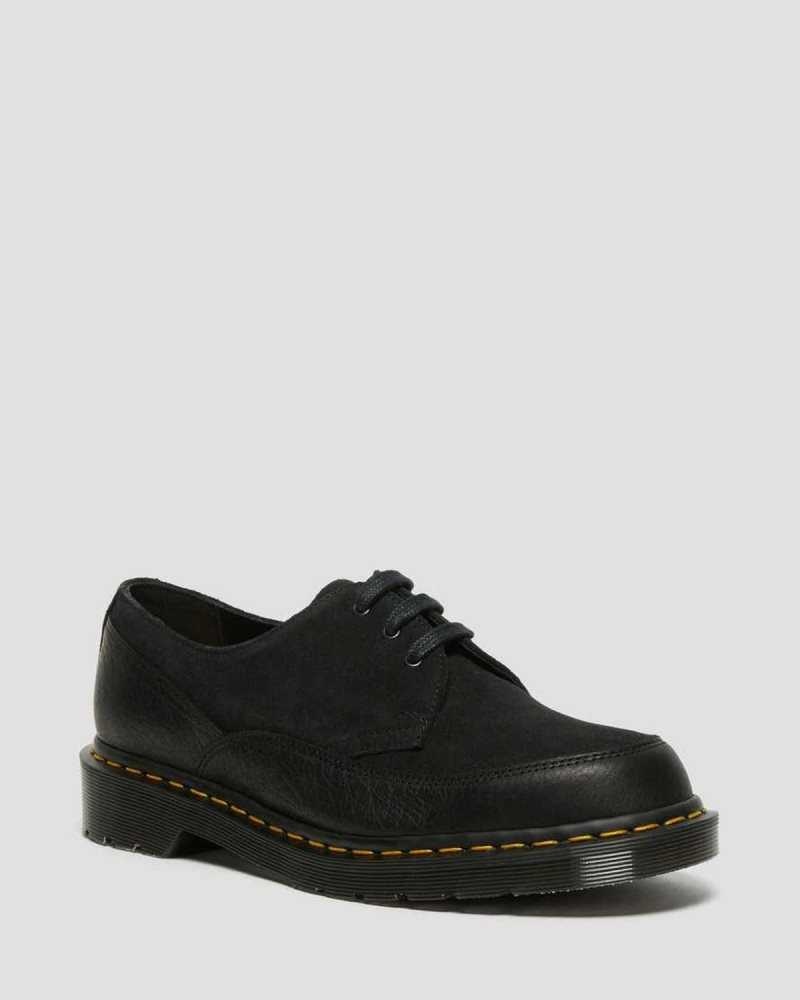 Dr Martens 1461 Guard Leather Lace Up Boots Black | 23HNOWGLU