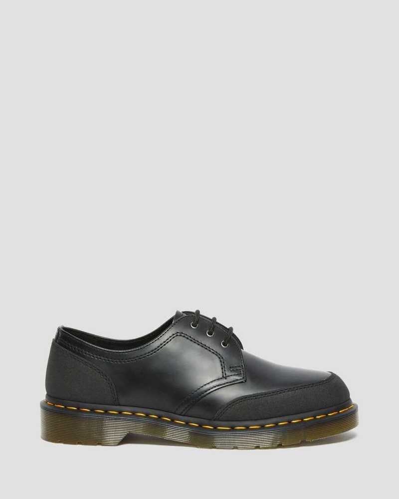 Dr Martens 1461 Guard Panel Leather Oxford Shoes Black | 79IJXPWVD