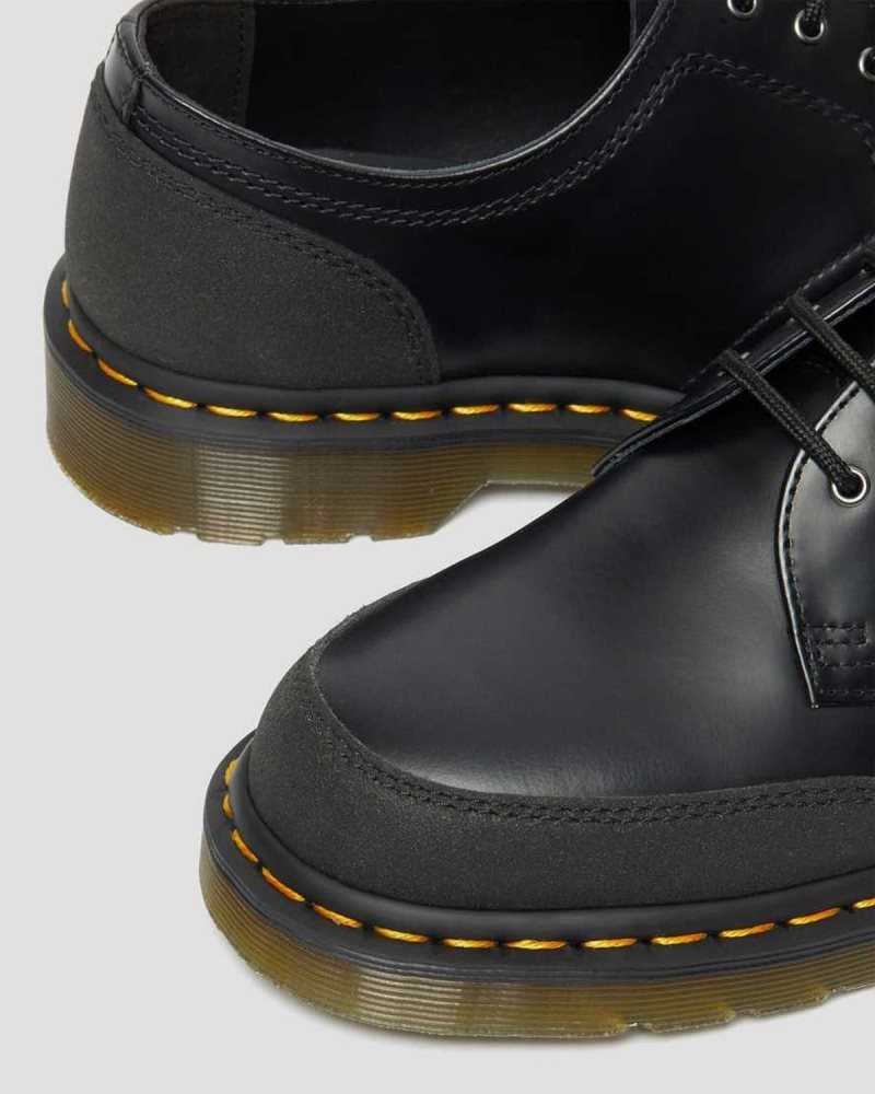 Dr Martens 1461 Guard Panel Leather Oxford Shoes Black | 79IJXPWVD