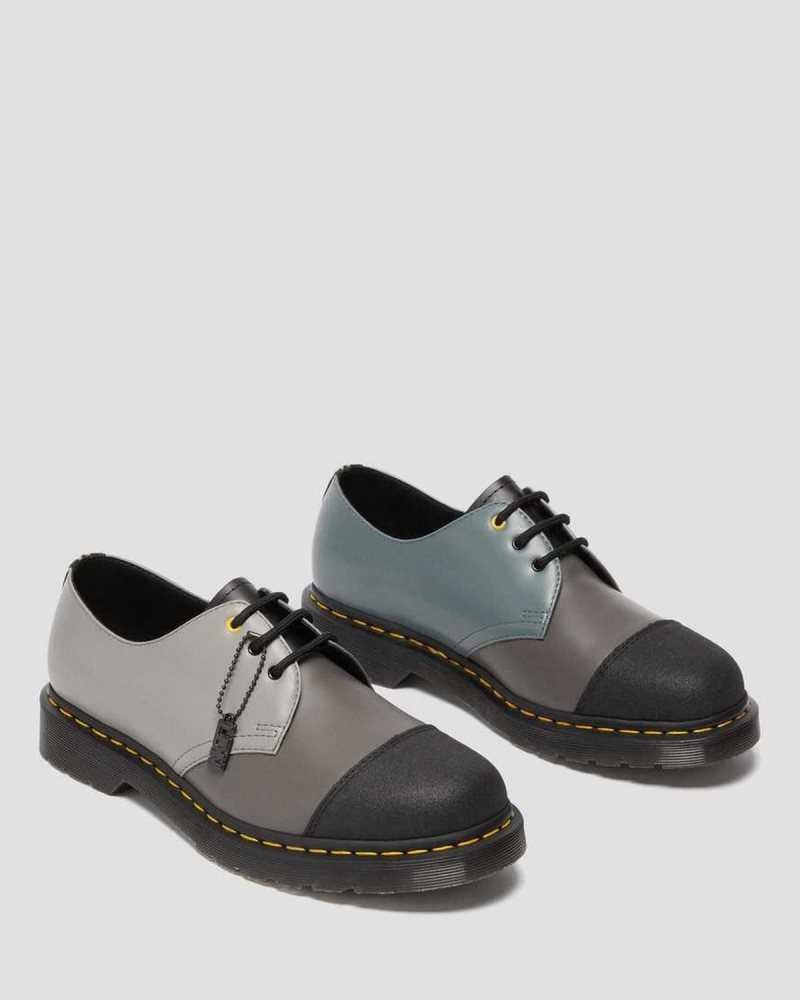 Dr Martens 1461 London Smooth Leather Oxford Shoes Black / Grey | 19JRYEPHN