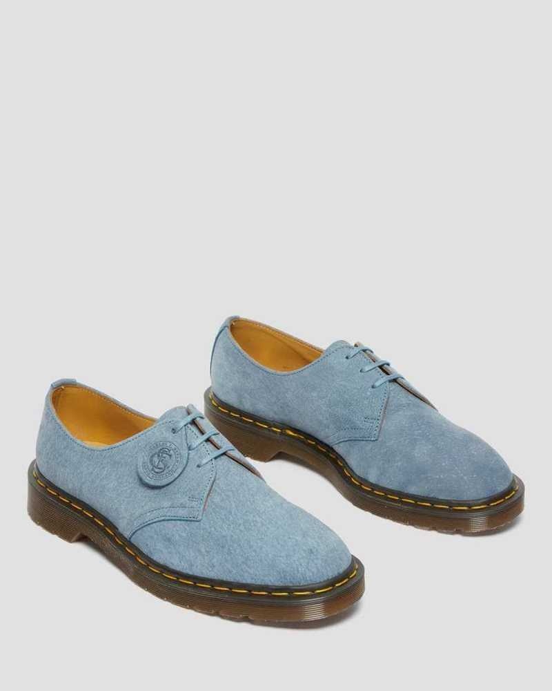 Dr Martens 1461 Nubuck Leather Oxford Shoes Blue | 82VAOFBPK