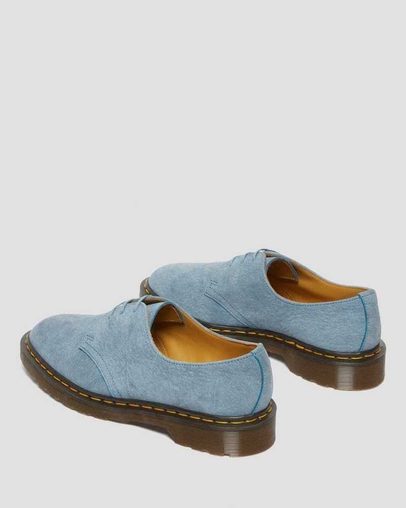 Dr Martens 1461 Nubuck Leather Oxford Shoes Blue | 82VAOFBPK