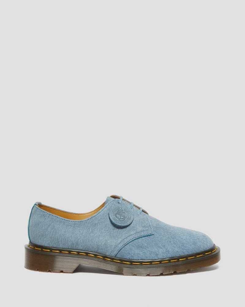 Dr Martens 1461 Nubuck Leather Oxford Shoes Blue | 82VAOFBPK