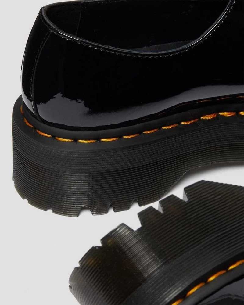 Dr Martens 1461 Patent Leather Platform Oxford Shoes Black | 87UXACDQB