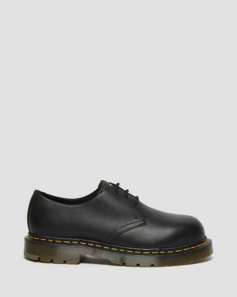 Dr Martens 1461 Slip Resistant Steel Toe Shoes Black | 16JPXOFIU