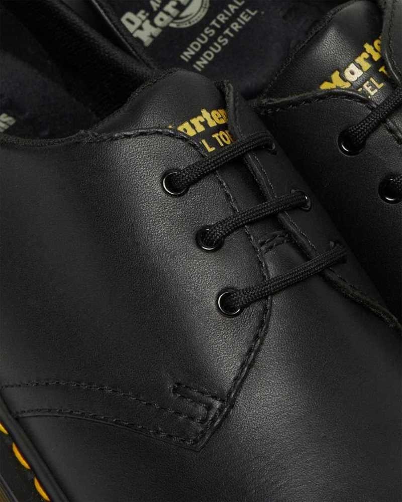 Dr Martens 1461 Slip Resistant Steel Toe Shoes Black | 16JPXOFIU