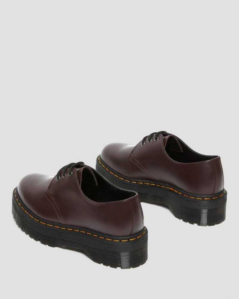 Dr Martens 1461 Smooth Leather Platform Shoes Burgundy | 27LMCOQXF