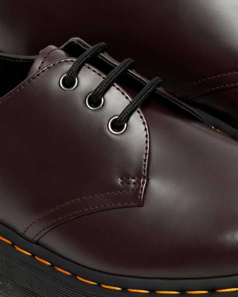 Dr Martens 1461 Smooth Leather Platform Shoes Burgundy | 25CAUQKZS