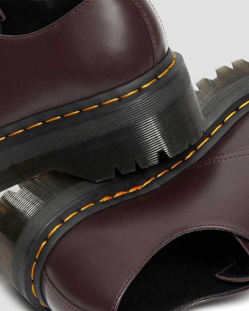 Dr Martens 1461 Smooth Leather Platform Shoes Burgundy | 25CAUQKZS