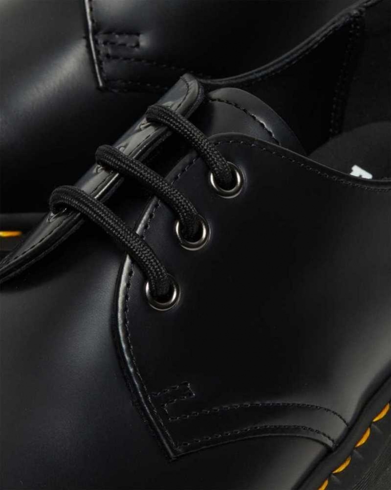 Dr Martens 1461 Smooth Leather Platform Shoes Black | 73JRNFAIW