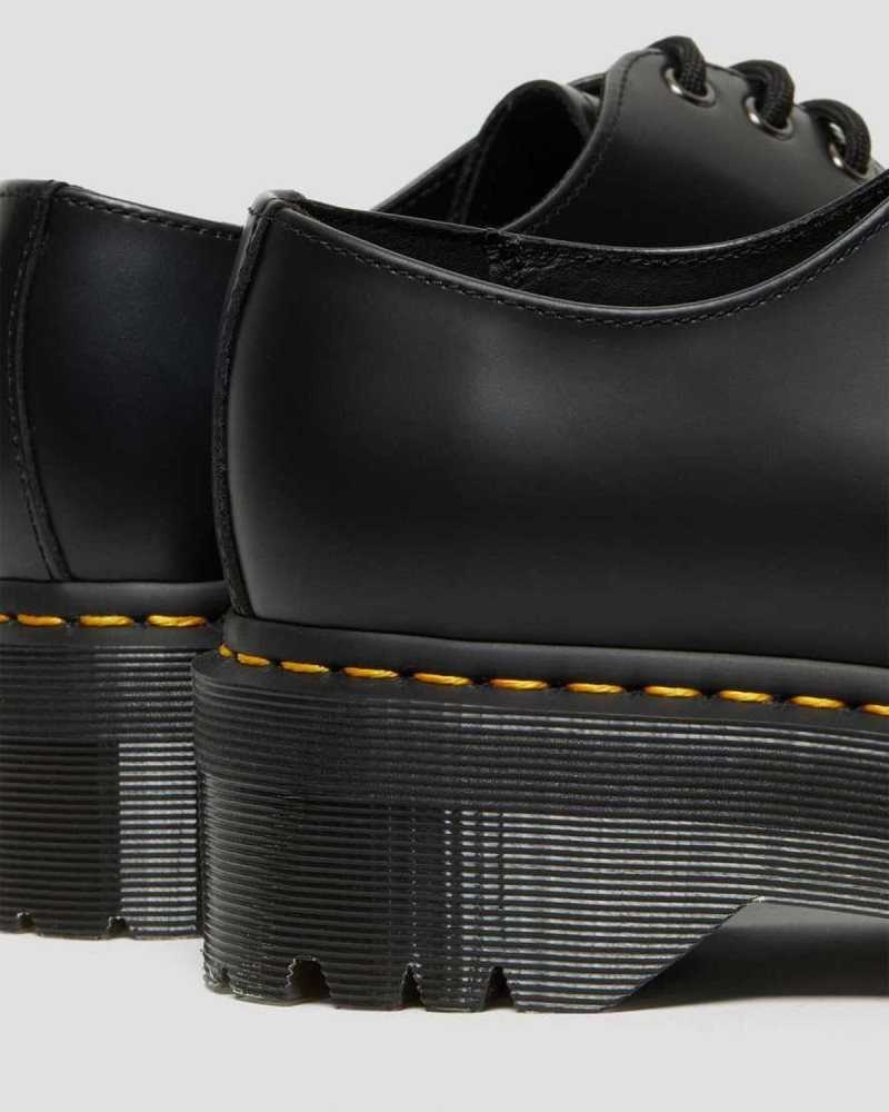 Dr Martens 1461 Smooth Leather Platform Shoes Black | 73JRNFAIW