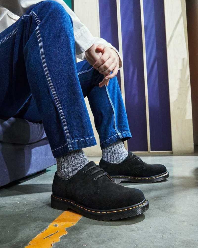 Dr Martens 1461 Suede Oxford Shoes Black | 18EQJHIKT