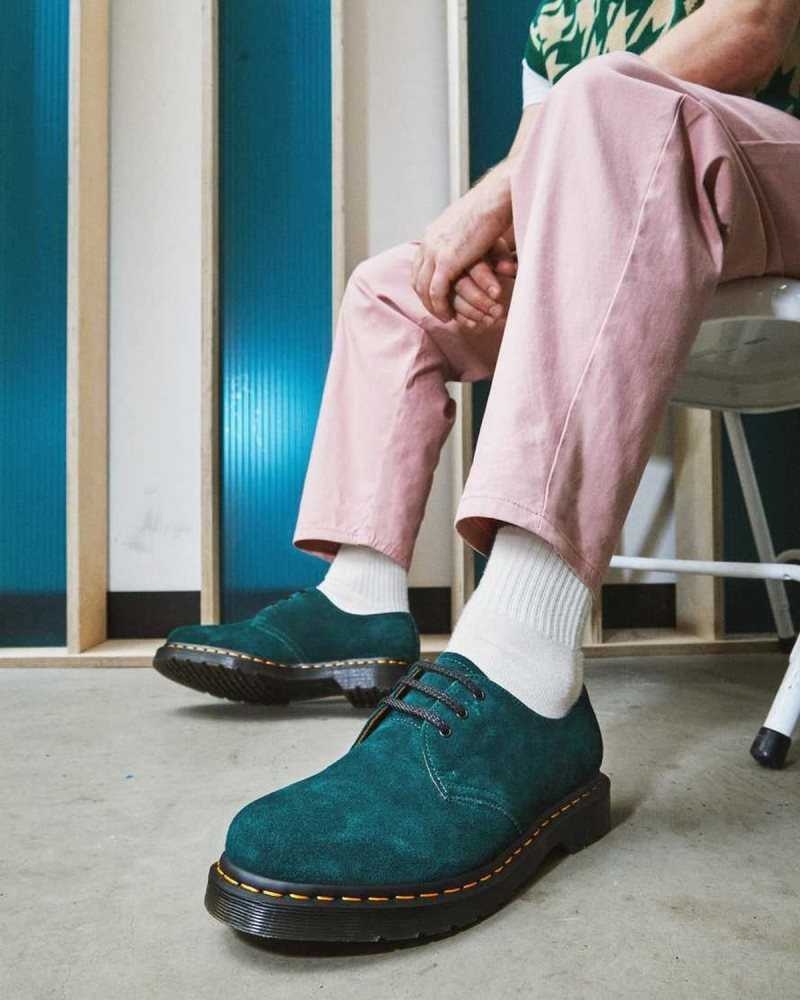 Dr Martens 1461 Suede Oxford Shoes Green | 07UWNZBQY