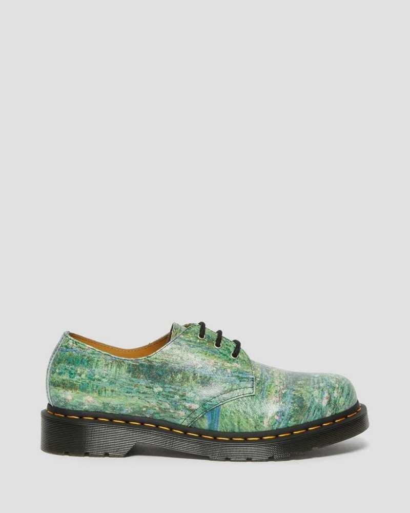 Dr Martens 1461 The National Gallery Monet Oxford Shoes Green | 26TEFLBMQ