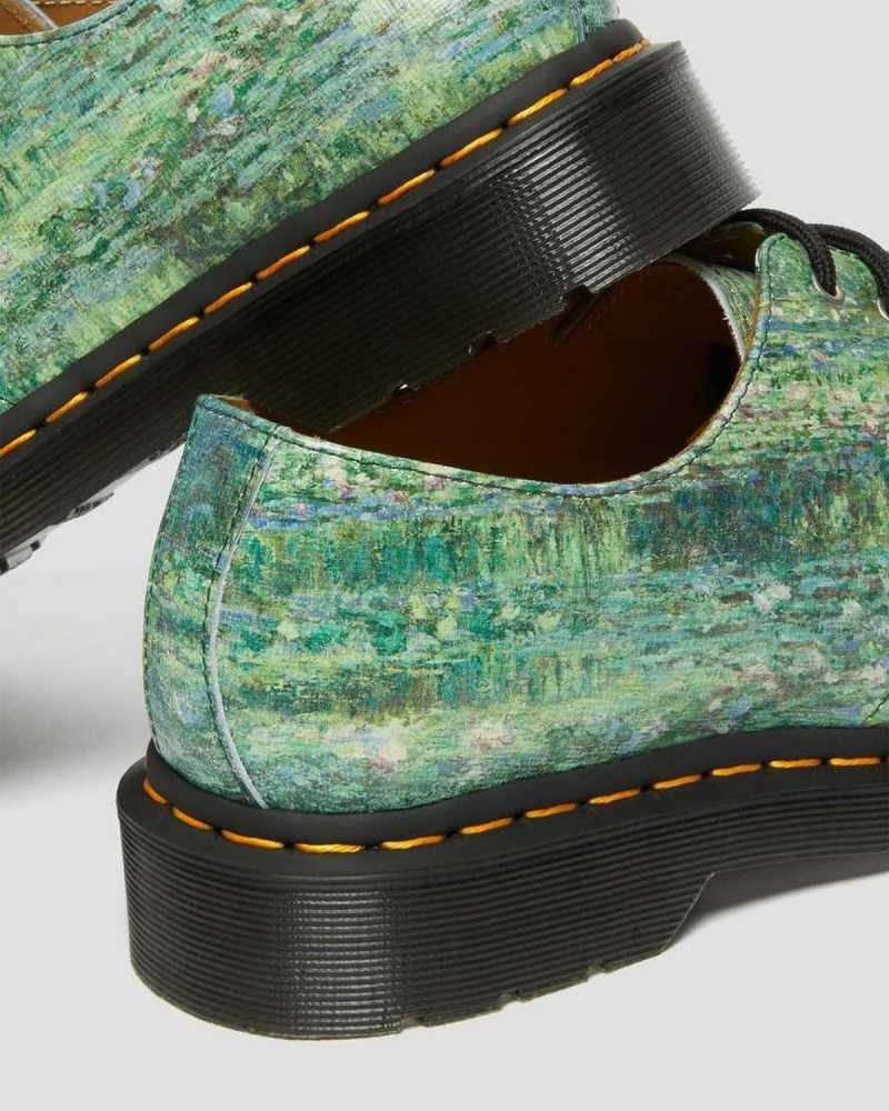 Dr Martens 1461 The National Gallery Monet Oxford Shoes Green | 26TEFLBMQ