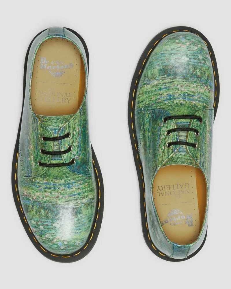 Dr Martens 1461 The National Gallery Monet Oxford Shoes Green | 26TEFLBMQ