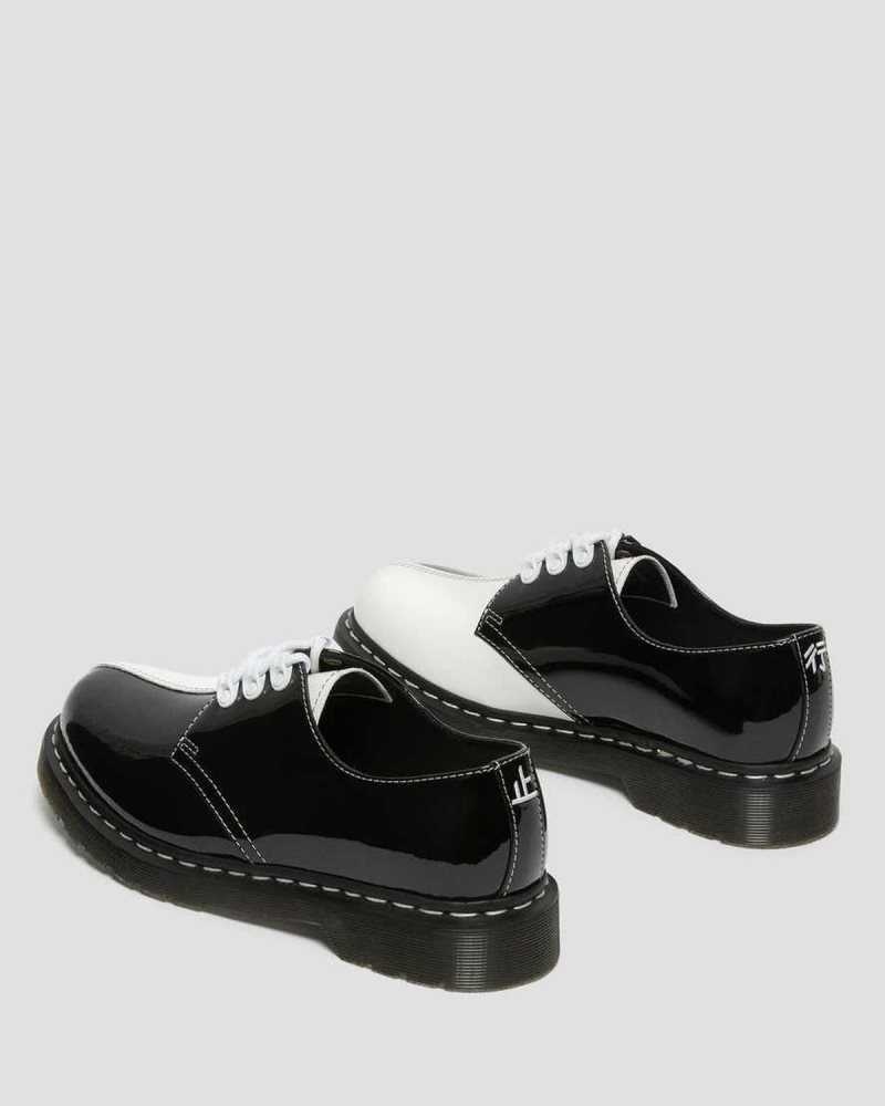 Dr Martens 1461 Tokyo Patent Leather Oxford Shoes Black / White | 71ZUGNYTP