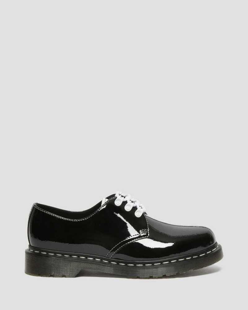 Dr Martens 1461 Tokyo Patent Leather Oxford Shoes Black / White | 71ZUGNYTP