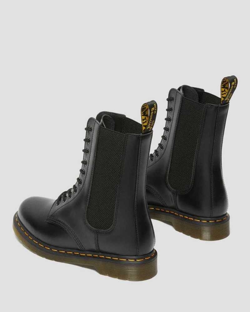 Dr Martens 1490 Harper Leather Lace Up Boots Black | 19SUCXFOE