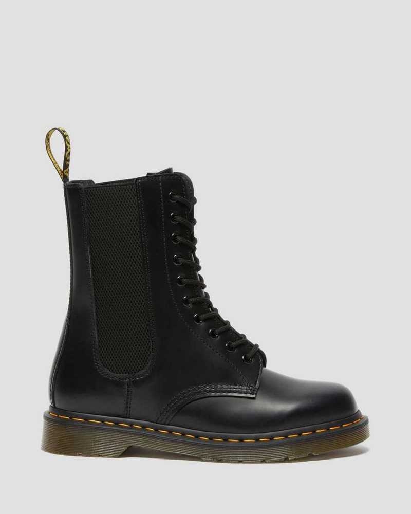 Dr Martens 1490 Harper Leather Lace Up Boots Black | 19SUCXFOE