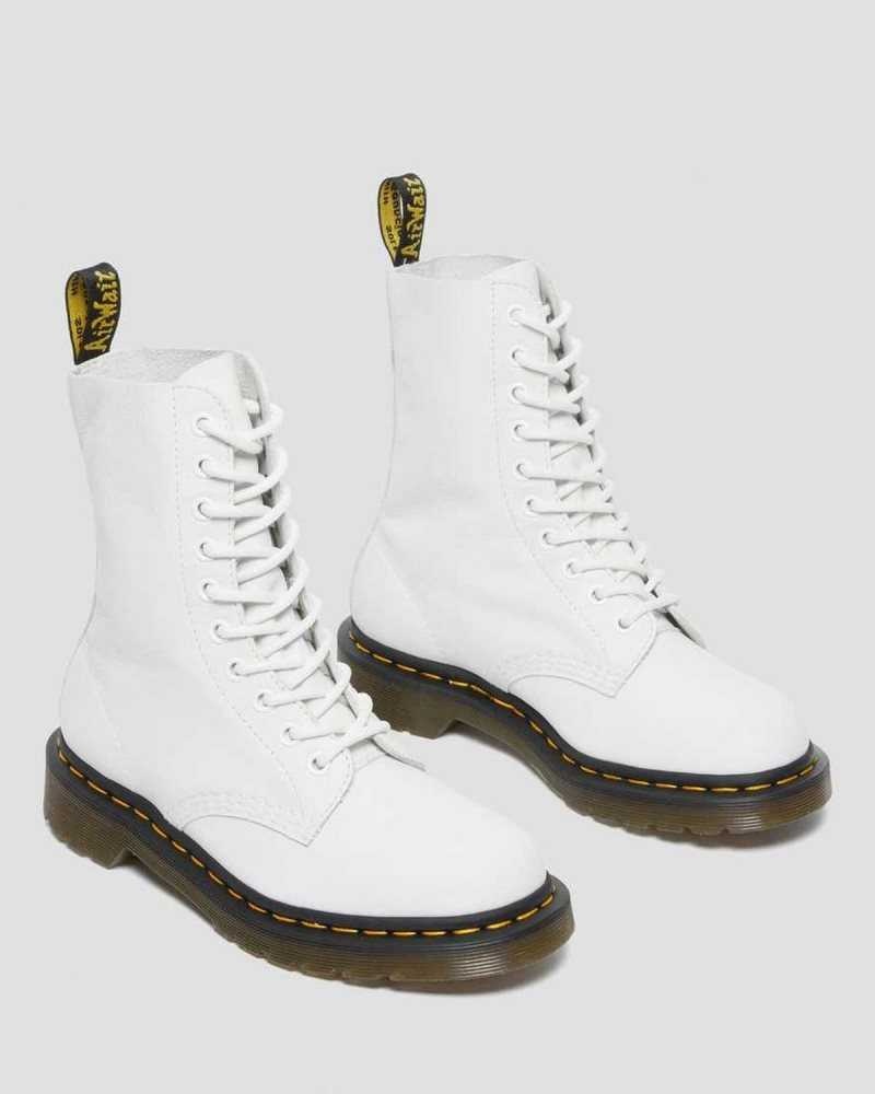 Dr Martens 1490 Virginia Leather Mid Calf Boots White | 15CVKZDFA