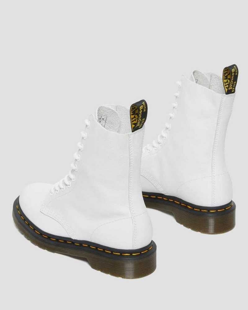 Dr Martens 1490 Virginia Leather Mid Calf Boots White | 15CVKZDFA