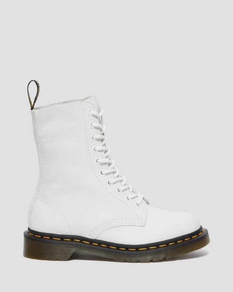 Dr Martens 1490 Virginia Leather Mid Calf Boots White | 15CVKZDFA