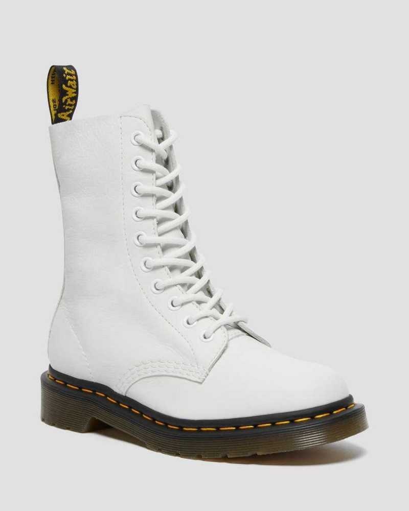 Dr Martens 1490 Virginia Leather Mid Calf Boots White | 15CVKZDFA