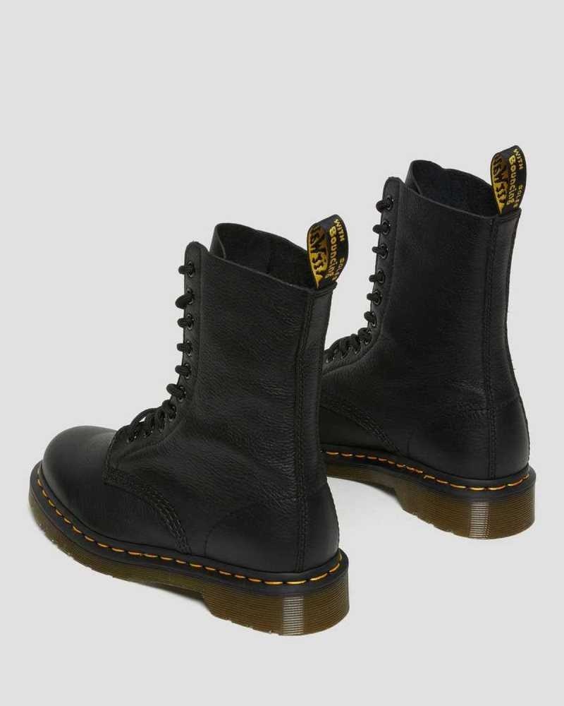 Dr Martens 1490 Virginia Leather Mid Calf Boots Black | 12XNGZMCD