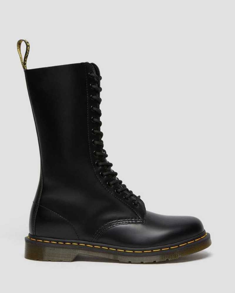 Dr Martens 1914 Smooth Leather Tall Boots Black | 57ASOCUEI