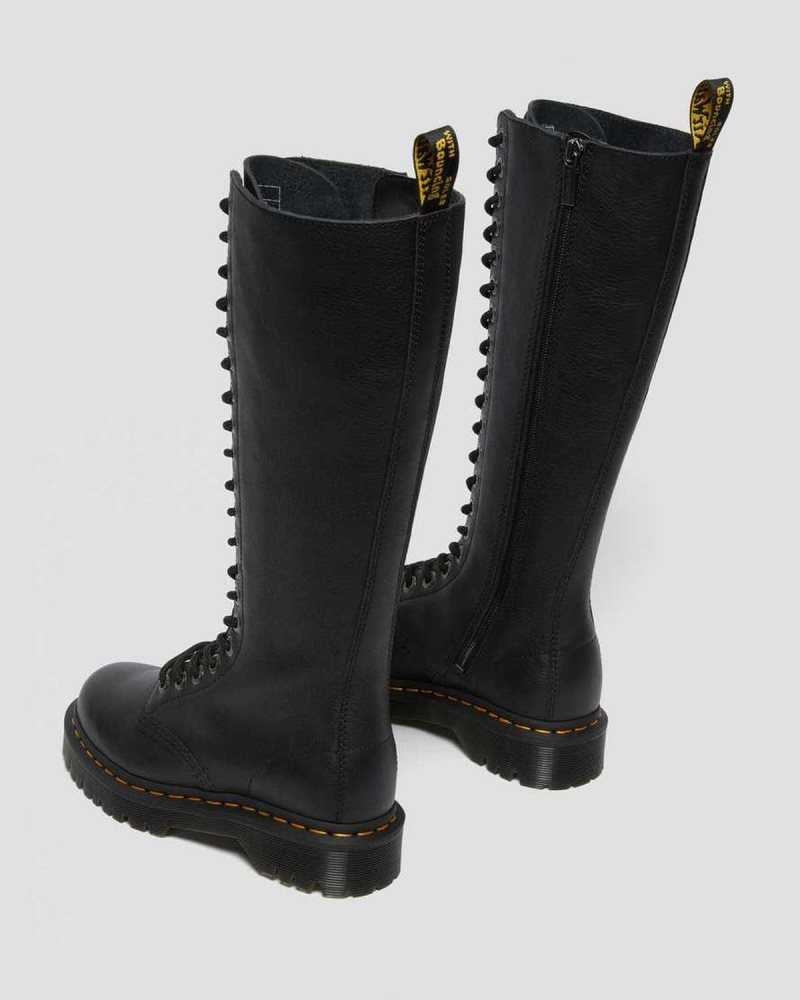 Dr Martens 1B60 Bex Pisa Leather Knee High Boots Black | 82AQYHSOK