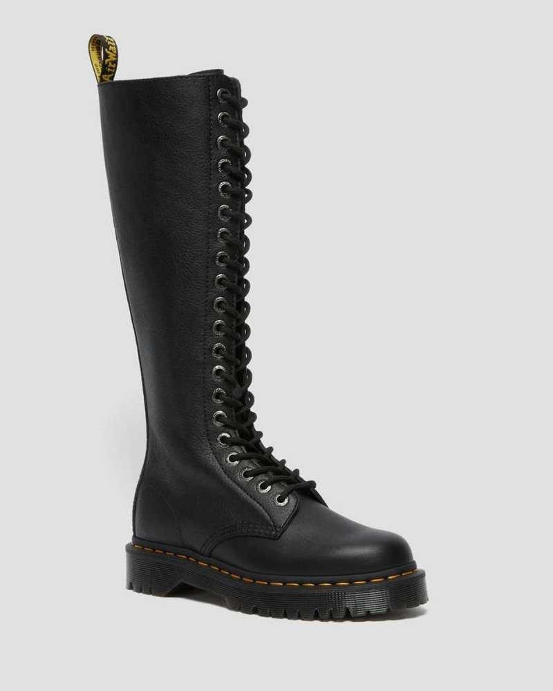 Dr Martens 1B60 Bex Pisa Leather Knee High Boots Black | 82AQYHSOK