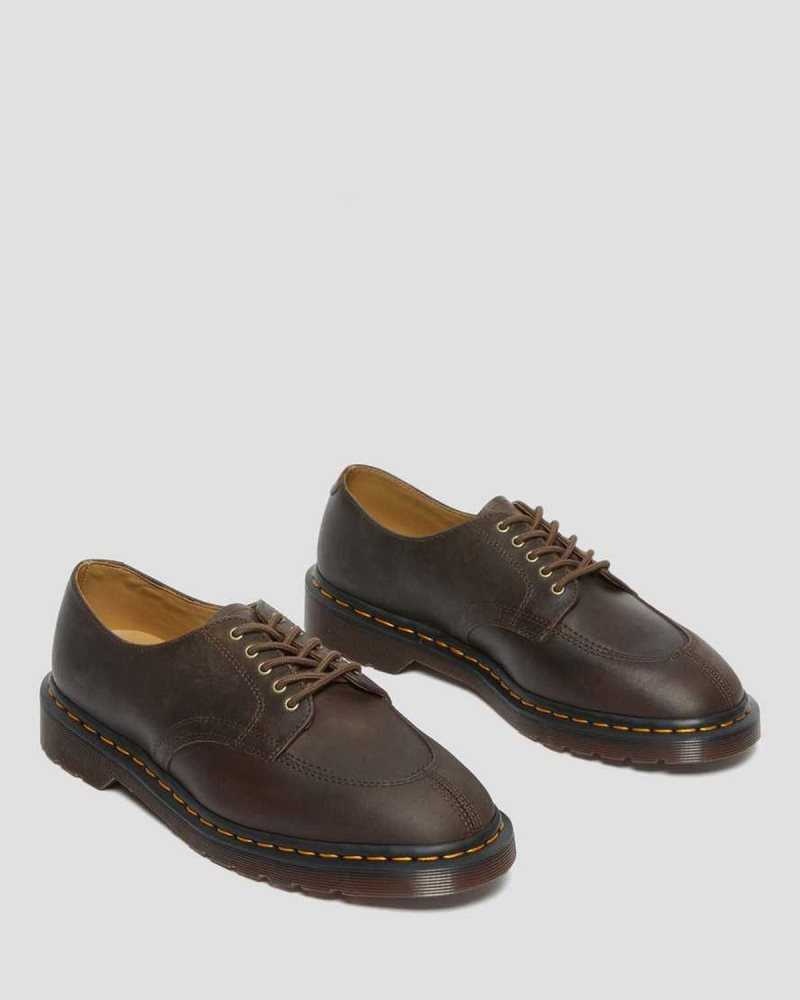 Dr Martens 2046 Crazy Horse Leather Oxford Shoes Dark Brown | 26KOQLUGB