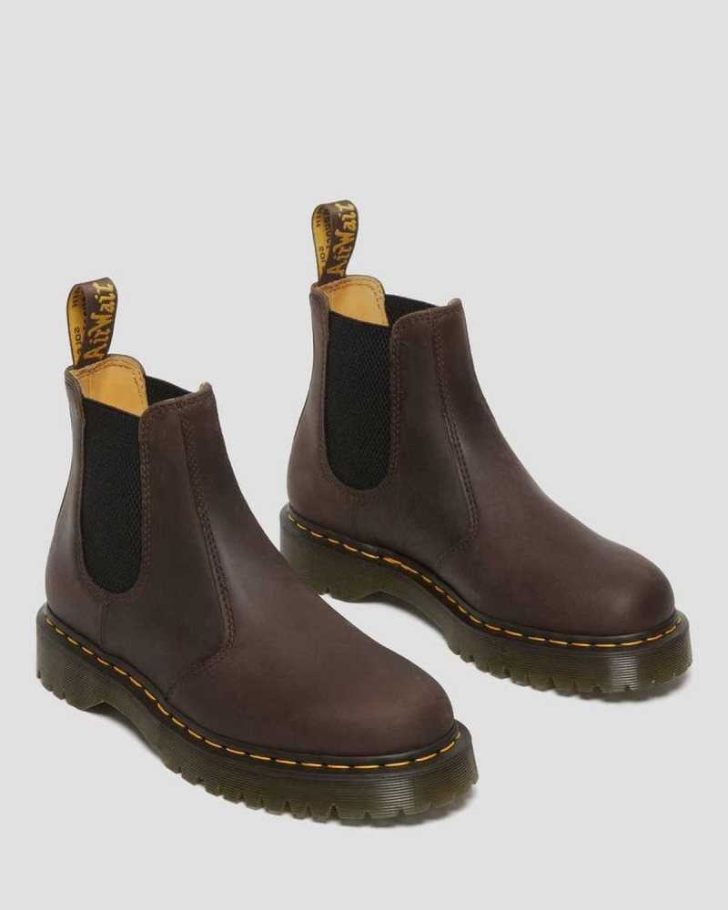 Dr Martens 2976 Bex Crazy Horse Chelsea Boots Dark Brown | 90EAVOTGF