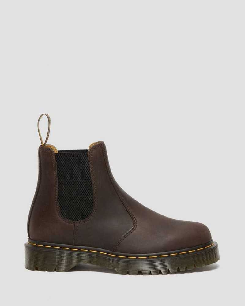 Dr Martens 2976 Bex Crazy Horse Chelsea Boots Dark Brown | 90EAVOTGF