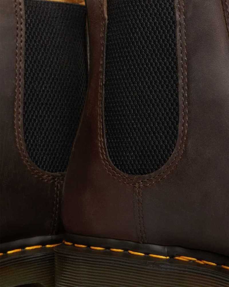 Dr Martens 2976 Bex Crazy Horse Chelsea Boots Dark Brown | 82PEZOSUK