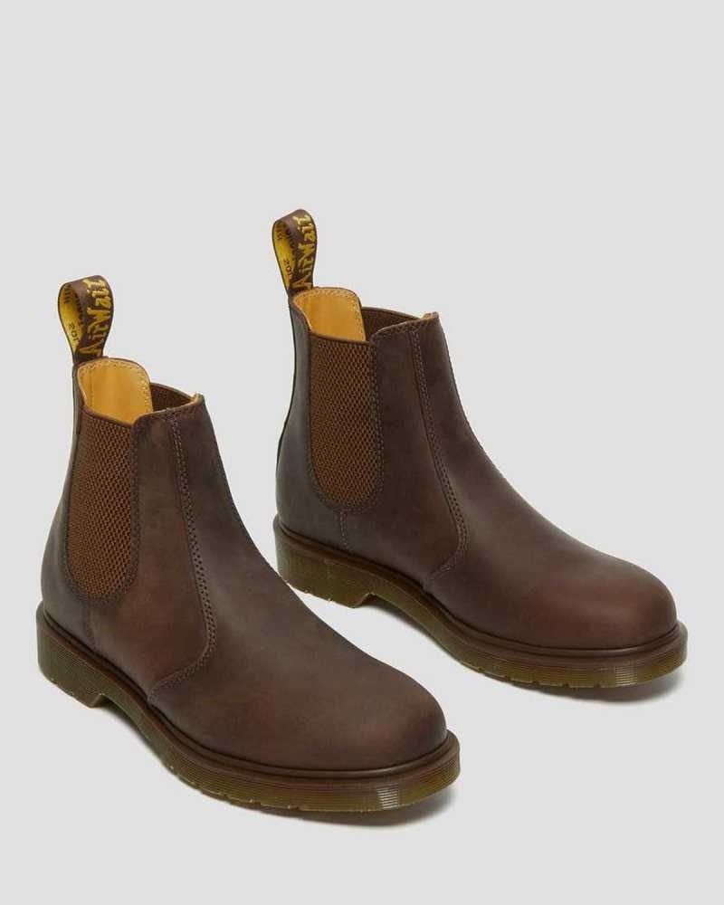 Dr Martens 2976 Crazy Horse Leather Chelsea Boots Brown | 83PMRUZWT