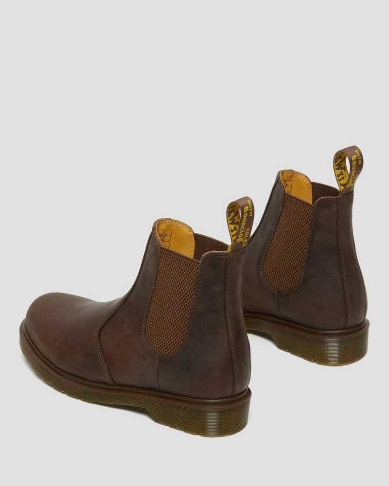 Dr Martens 2976 Crazy Horse Leather Chelsea Boots Brown | 83PMRUZWT