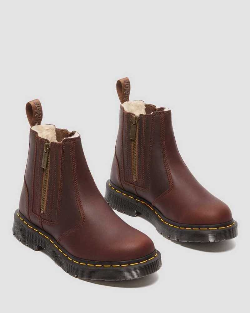 Dr Martens 2976 DM's Wintergrip Zip Chelsea Boots Brown | 01WBNHSEA