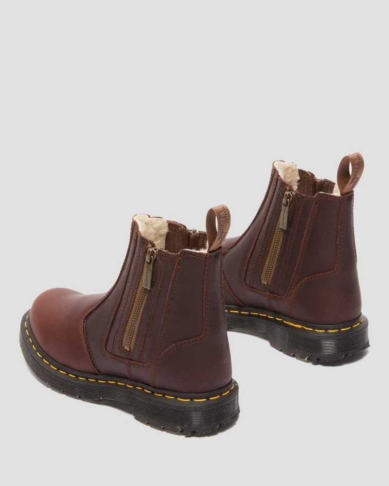 Dr Martens 2976 DM's Wintergrip Zip Chelsea Boots Brown | 01WBNHSEA