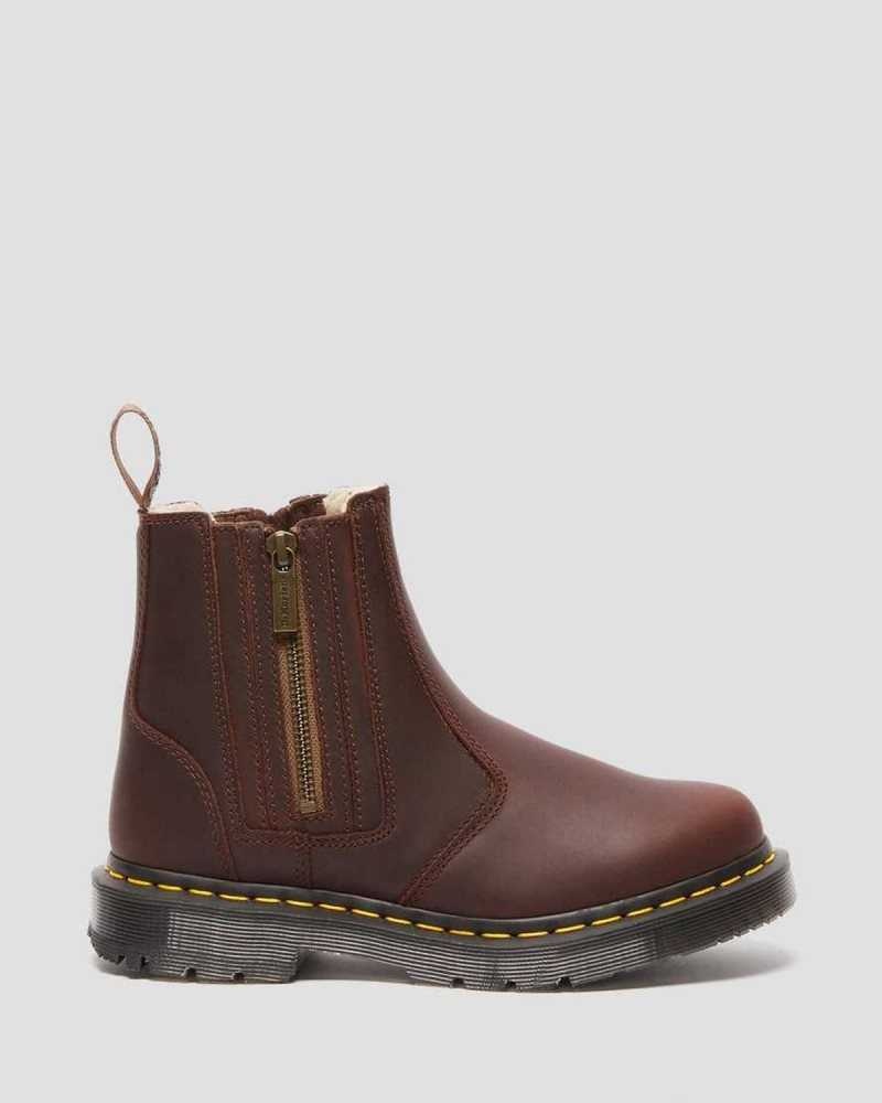 Dr Martens 2976 DM's Wintergrip Zip Chelsea Boots Brown | 01WBNHSEA