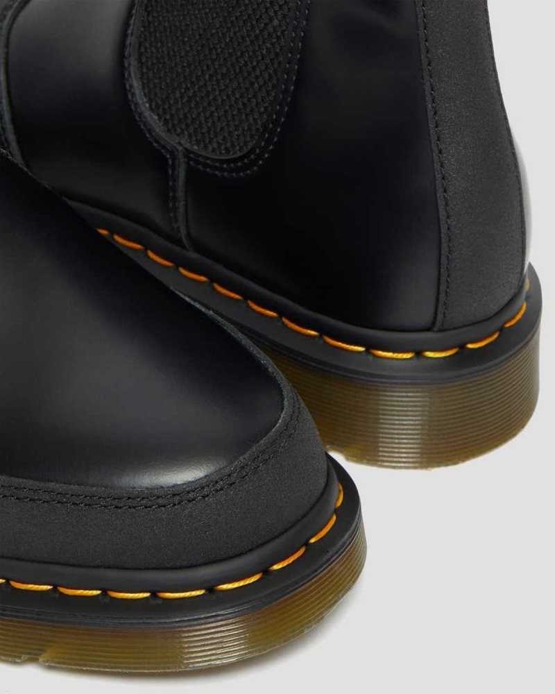 Dr Martens 2976 Guard Panel Leather Chelsea Boots Black | 18XZDAEWM