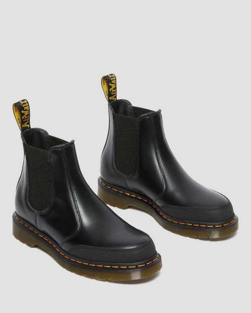 Dr Martens 2976 Guard Panel Leather Chelsea Boots Black | 18XZDAEWM