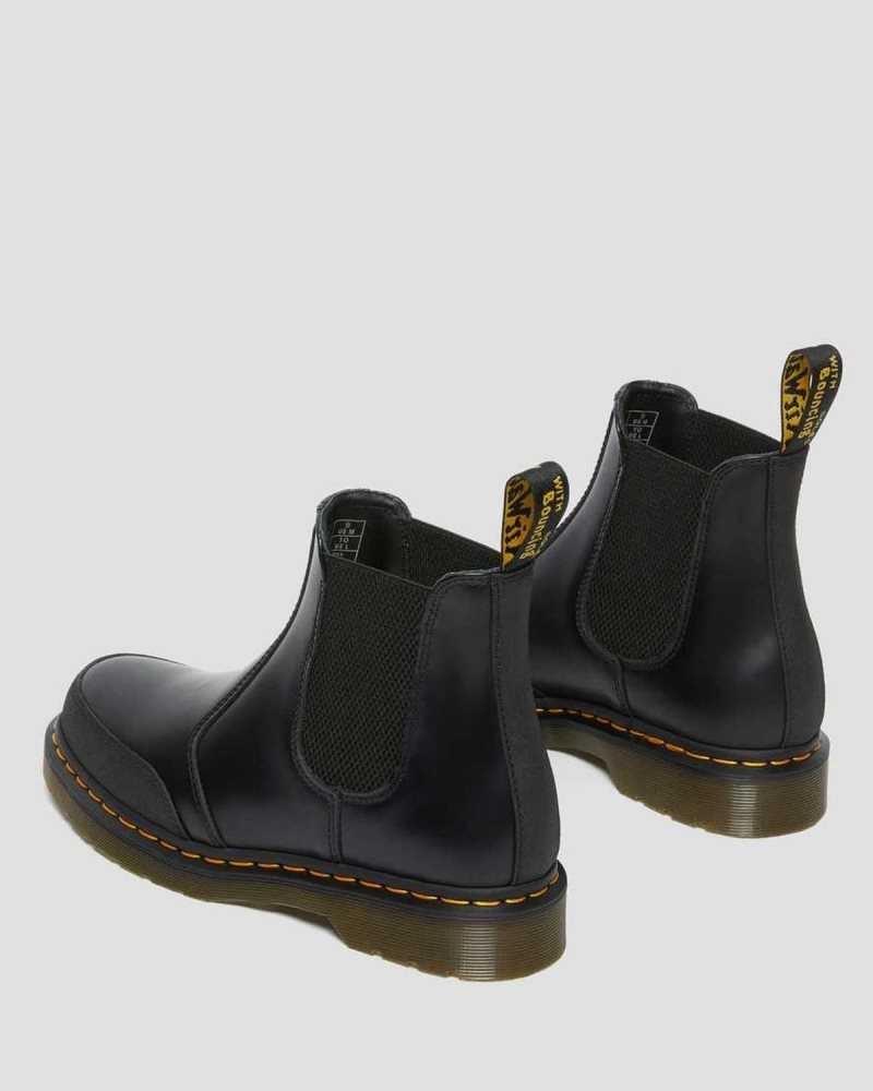 Dr Martens 2976 Guard Panel Leather Chelsea Boots Black | 18XZDAEWM