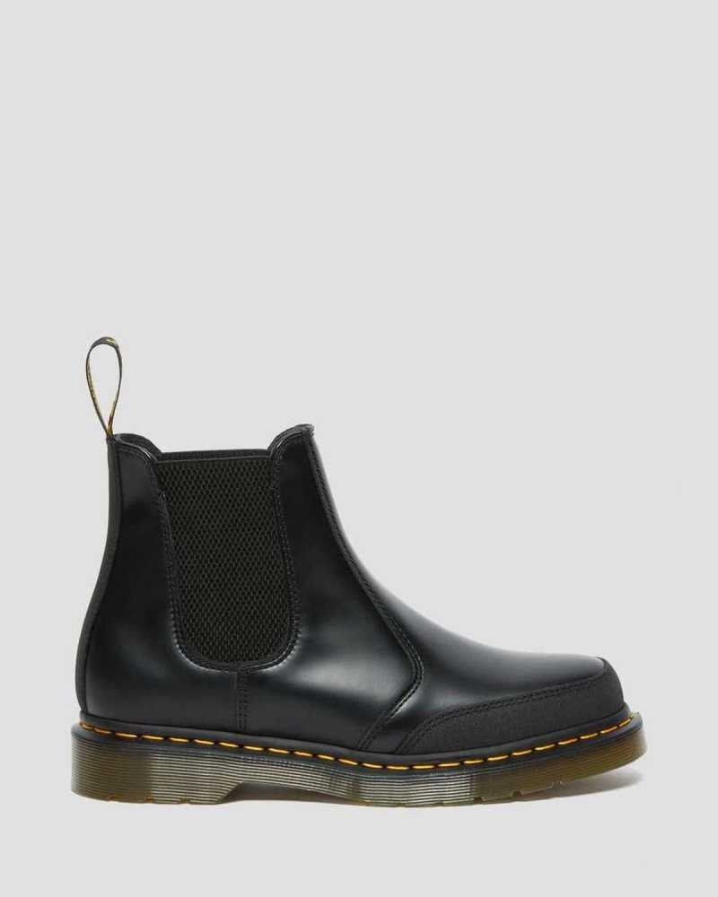 Dr Martens 2976 Guard Panel Leather Chelsea Boots Black | 18XZDAEWM