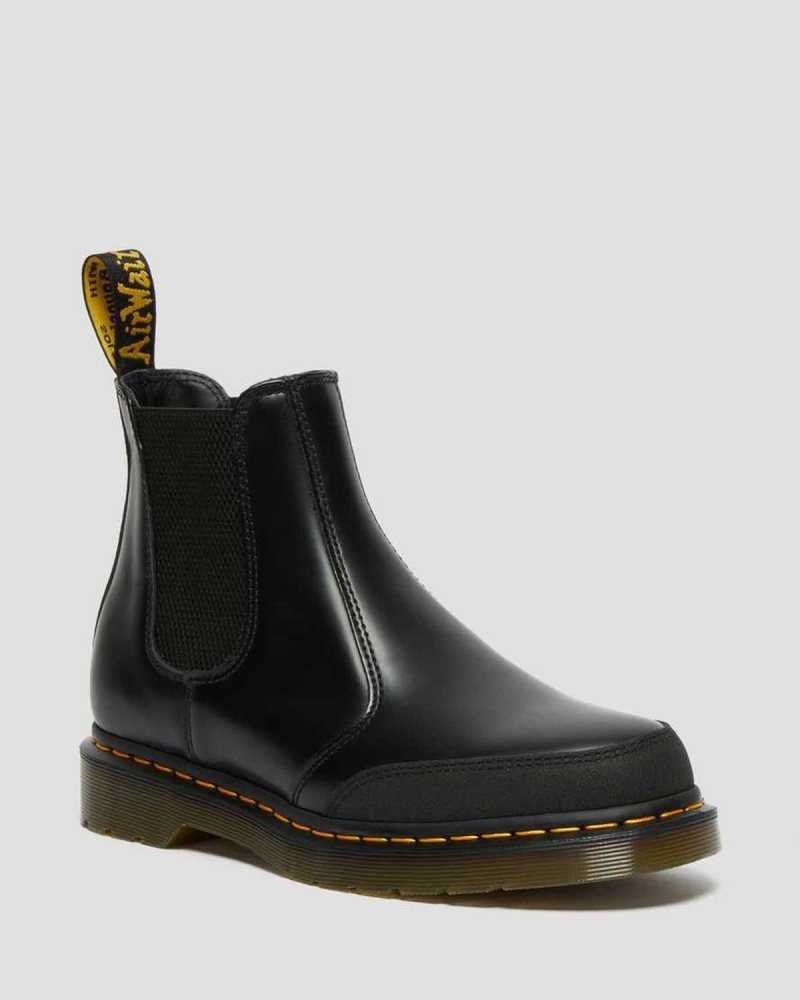 Dr Martens 2976 Guard Panel Leather Chelsea Boots Black | 18XZDAEWM